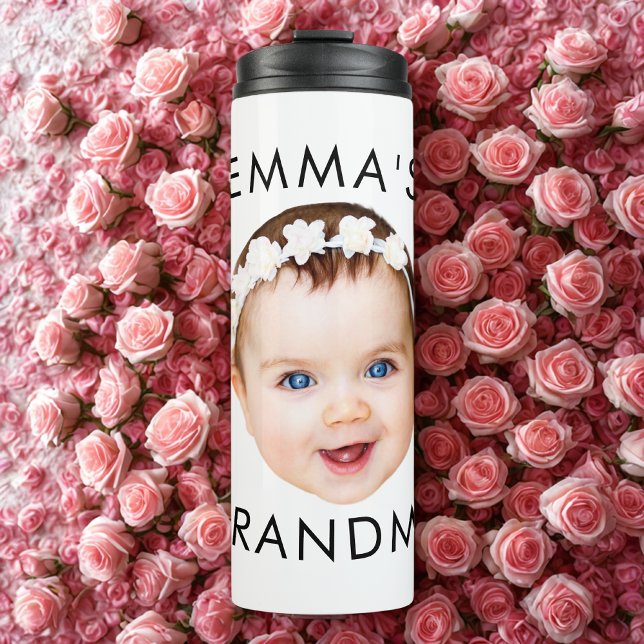 Custom Baby Face Mum Grandma Grandpa Birthday Thermal Tumbler (Creator Uploaded)