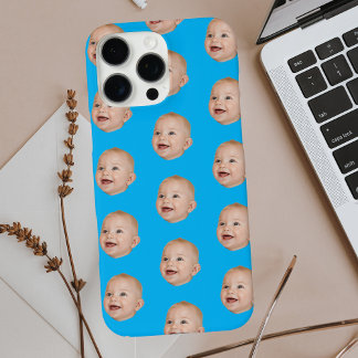 Custom Baby Face Pattern Personalised Baby Photo iPhone 16 Pro Max Case
