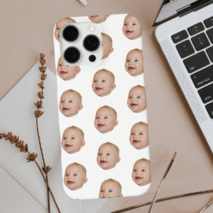 Custom Baby Face Pattern Personalised Baby Photo iPhone 16 Pro Max Case