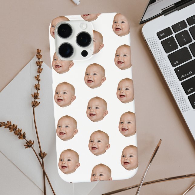 Custom Baby Face Pattern Personalised Baby Photo Case-Mate iPhone Case (Creator Uploaded)