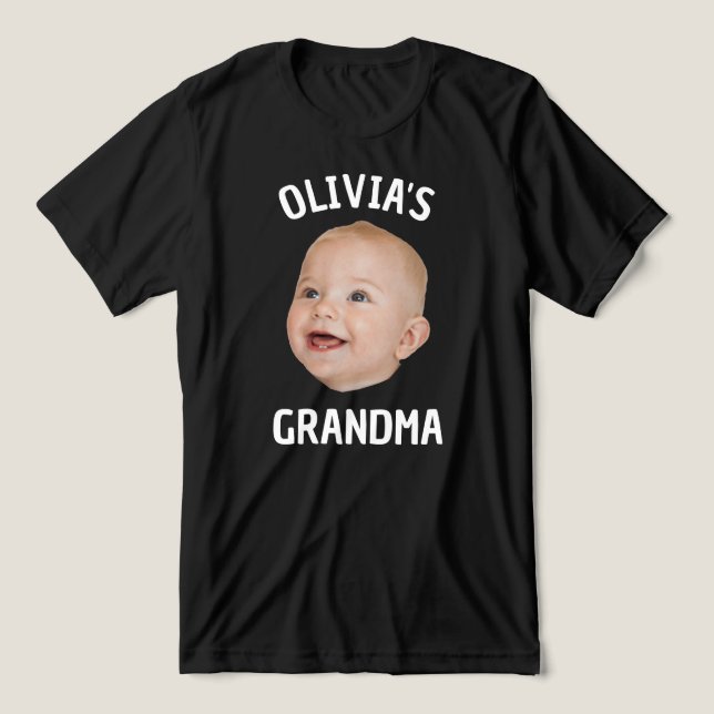 Custom Baby Face Personalised Child Photo Dad Mum Tri-Blend Shirt (Design Front)