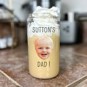 Custom Baby Face Photo Mum Dad B-day Personalised Can Glass