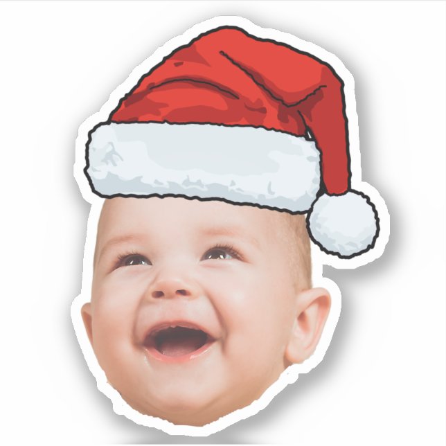 Custom Baby Face Photo Santa Hat Christmas (Front)