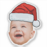 Custom Baby Face Photo Santa Hat Christmas<br><div class="desc">Custom Baby Face Photo Santa Hat Christmas Sticker</div>