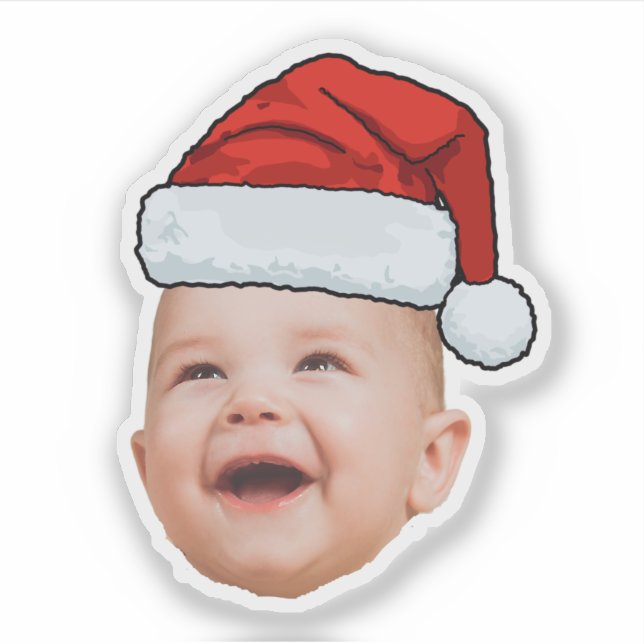Custom Baby Face Photo Santa Hat Christmas (Front)