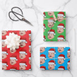 Custom Baby Face Photo Santa Hat Christmas Green Wrapping Paper Sheet<br><div class="desc">Custom Baby Face Photo Santa Hat Christmas Green Wrapping Paper</div>