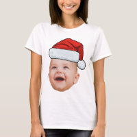 Custom Baby Face Photo Santa Hat Christmas