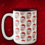 Custom Baby Face Photo Santa Hat Christmas Two-Tone Coffee Mug<br><div class="desc">Custom Baby Face Photo Santa Hat Christmas Two-Tone Coffee Mug</div>