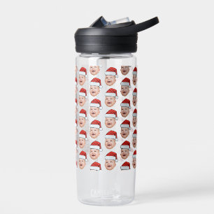 Custom Baby Face Photo Santa Hat Christmas Water Bottle