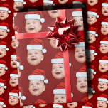 Custom Baby Face Photo Santa Hat Christmas Wrapping Paper<br><div class="desc">Custom Baby Face Photo Santa Hat Christmas Wrapping Paper</div>