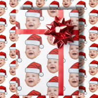 Custom Baby Face Photo Santa Hat Christmas