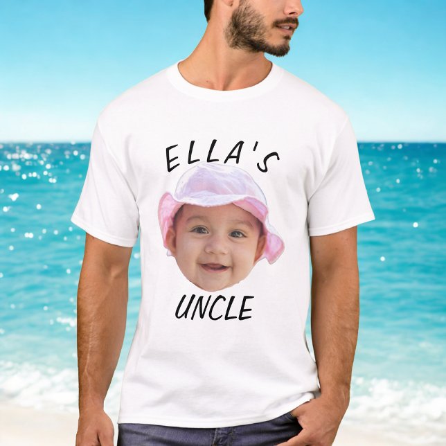 Custom Baby Face Photo Text New Uncle T-Shirt (Creator Uploaded)