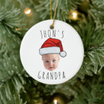 Custom Baby Face Santa Hat Christmas Photo Ceramic Tree Decoration<br><div class="desc">Custom Baby Face Santa Hat Christmas Photo, Replace the face of this baby with your favourite photo (make sure to crop as much to the face as possible and use an app to remove the background) and personalise this funny Christmas Holiday gift with your kid, husband, or boyfriend on it!...</div>