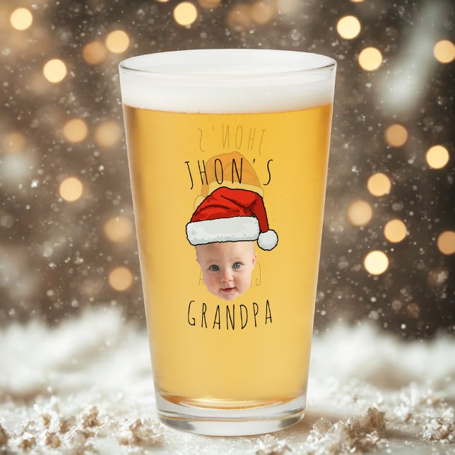 Custom Baby Face Santa Hat Christmas Photo Glass (Creator Uploaded)