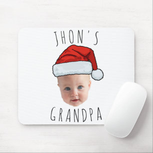 Custom Baby Face Santa Hat Christmas Photo Mouse Mat