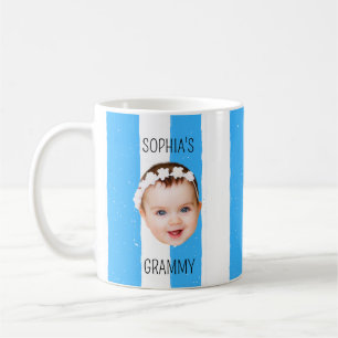 Custom Baby Face Stripe Baby Face New Parent Gift Coffee Mug