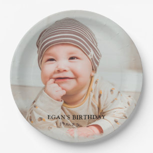 Custom Baby Family Photo Paper Plate