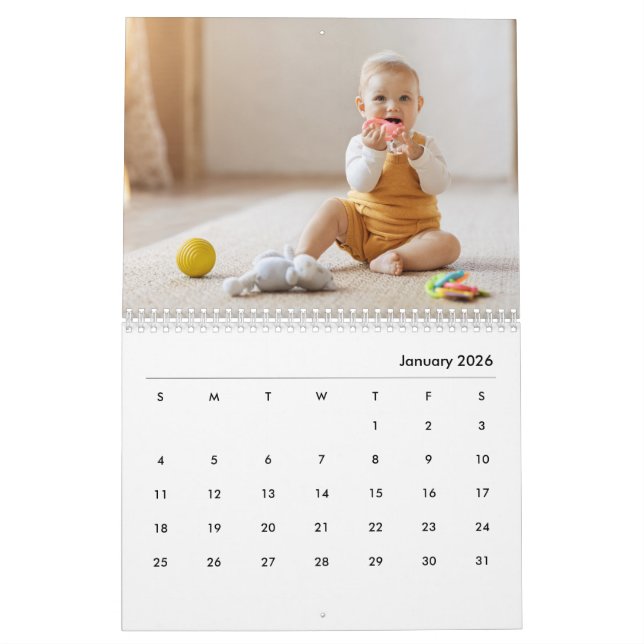 Custom Baby Girl & Family 14 Photo Calendar 2026 (Jan 2026)