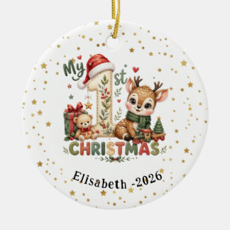 Custom Baby Girl First Christmas 2026 Ornament
