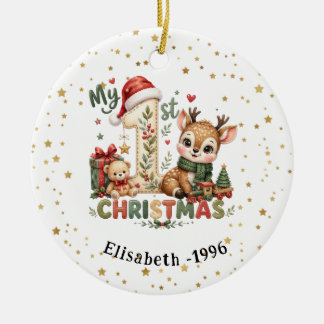 Custom Baby Girl First Christmas 2026 Ornament