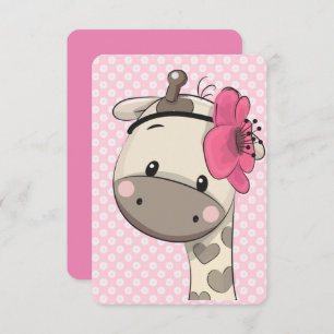 Custom Baby Girl Giraffe Party Invitations