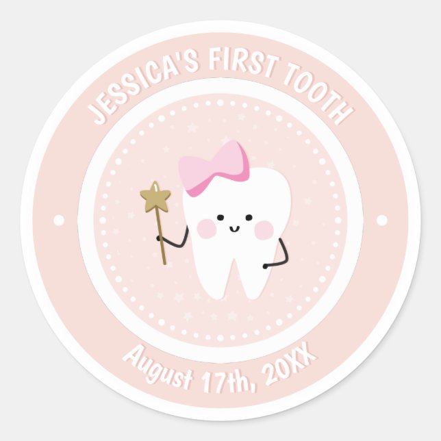 Custom Baby Girl Tooth Fairy  Sticker (Front)