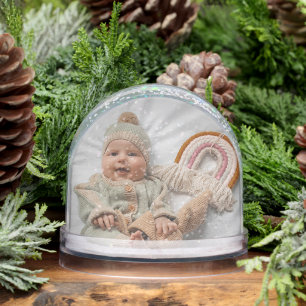 Custom Baby Grandchild Family Member Photos Snowglobe