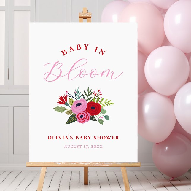 Custom - Baby in Bloom Bright Floral Baby Shower Poster (Creator Uploaded)