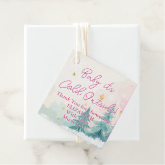 Custom Baby it's Cold Outside Girl Baby Shower Favour Tags