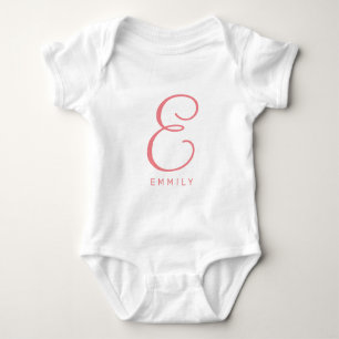 Custom baby jumpsuit with elegant name monogram