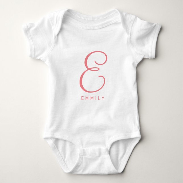 Custom baby jumpsuit with elegant name monogram (Front)