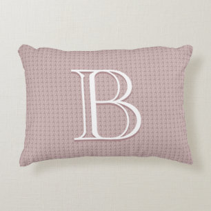 Custom Baby Monogram Initial Textured Pastel Pink Decorative Cushion