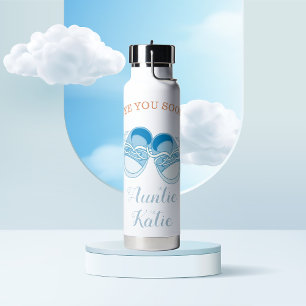 Custom Baby Name Blue Shoes Water Bottle