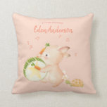 [Custom] Baby Name Bunny Drummer Music Parade Cushion<br><div class="desc">Music is food for the soul. • Personalise this adorable birth announcement pillow with your baby's name. An unique keepsake for your nursery decor and a special gift for new parents.</div>