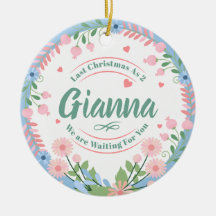 Custom Baby Name Ornament for Expecting Families 