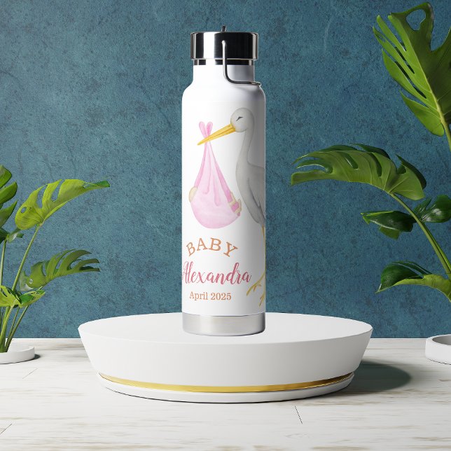 Custom Baby Name Pink Water Bottle (Creator Uploaded)