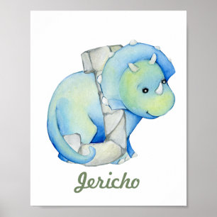 Custom Baby Nursery Decor Cute Dinosaur Letter J