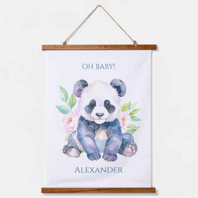 Custom Baby Panda  Hanging Tapestry (Front)