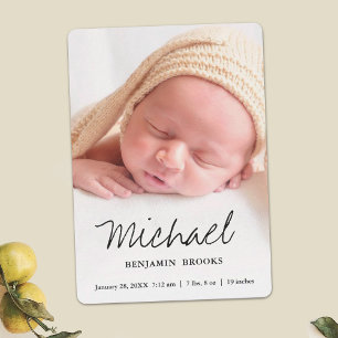 Custom Baby Photo Announcement Card