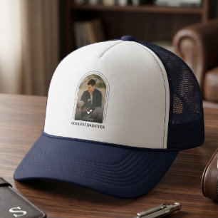 Custom Baby Photo Arch Father's Day Coolest Dad Trucker Hat