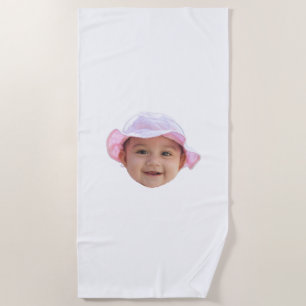Custom Baby Photo, Baby Photo Face Beach Towel