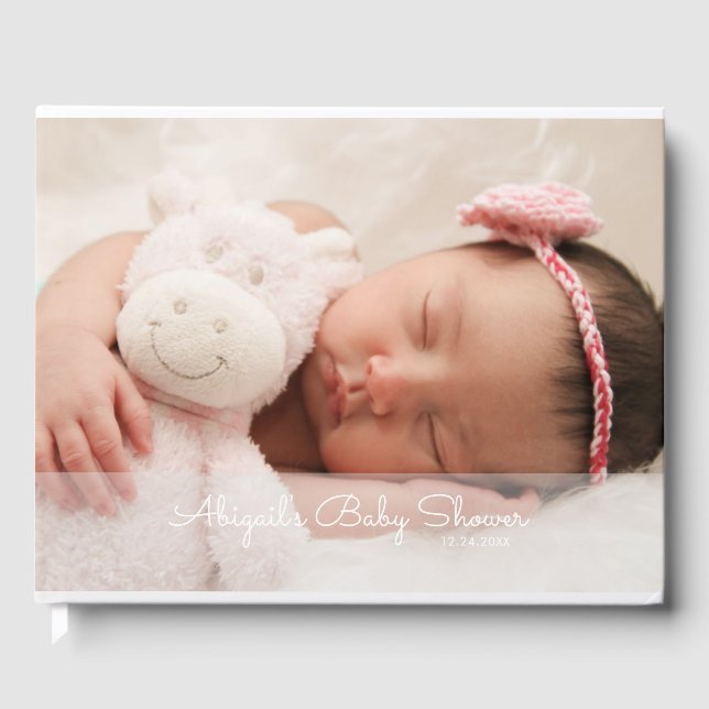 Custom Baby Photo Baby Shower Guest Book (Front)