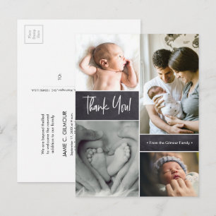 Custom Baby Photo Collage Handlettering Chalkboard Postcard