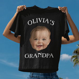Custom Baby Photo Grandpa Personalised Name Grandp T-Shirt