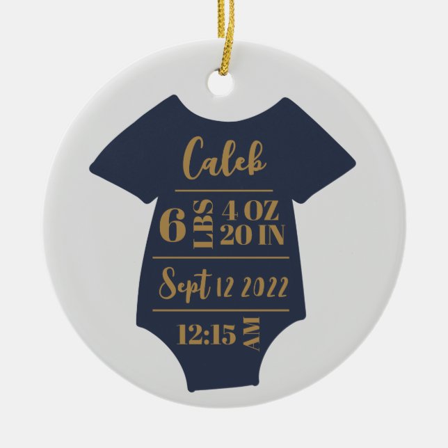 Custom Baby Photo Keepsake First Christmas  Ceramic Tree Decoration (Front)