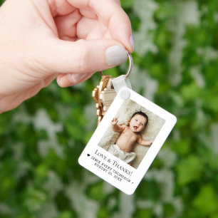Custom Baby Photo Love & Thanks Personalized Key Ring