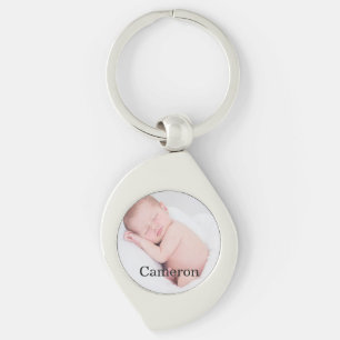 Custom Baby photo name locket personalised Key Ring