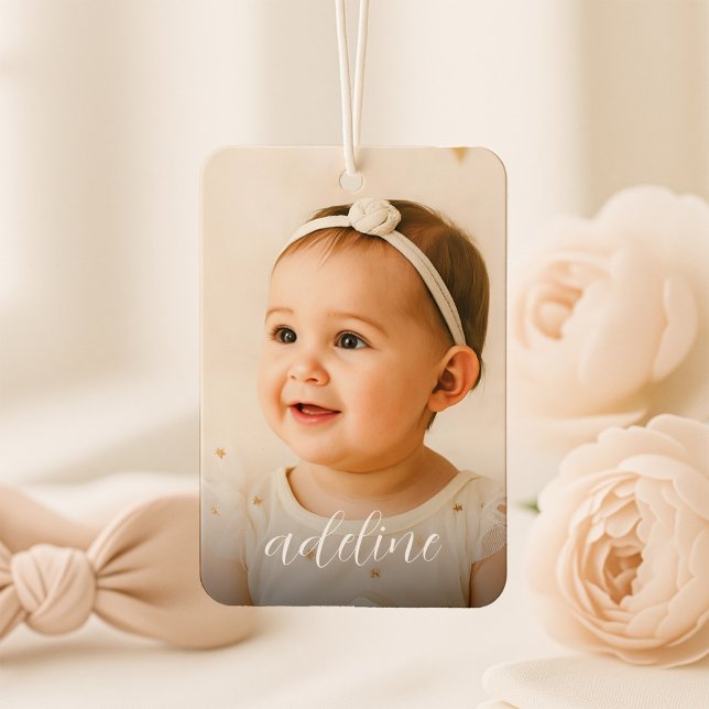 Custom Baby Photo Name Script  Car Air Freshener (Creator Uploaded)