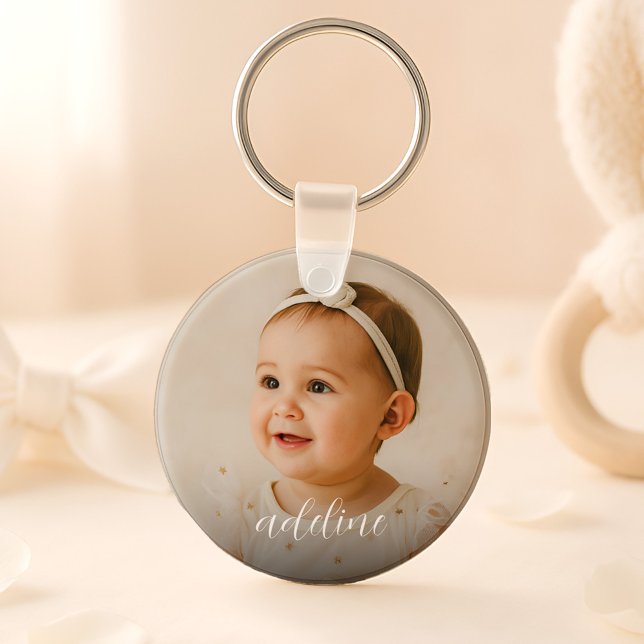 Custom Baby Photo Name Script  Key Ring (Creator Uploaded)