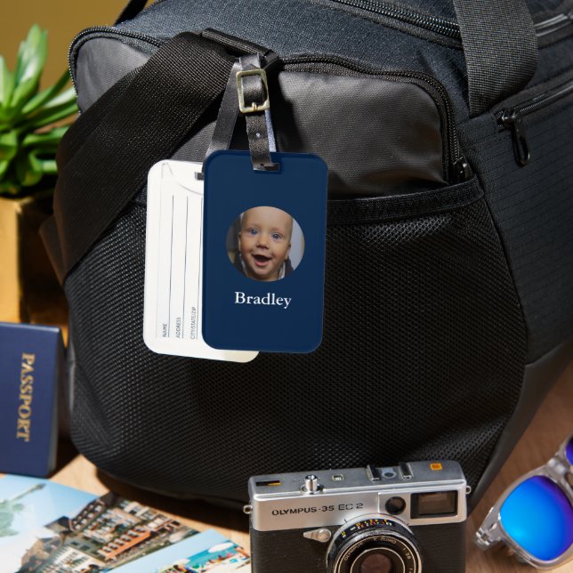 Custom baby photo personalised luggage tag (Front & Back)